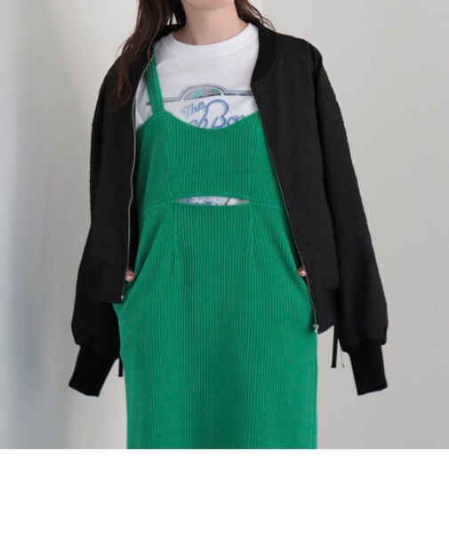 ワイドリブキャミワンピース