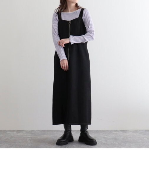 デニムフロントジップ ジャンスカ