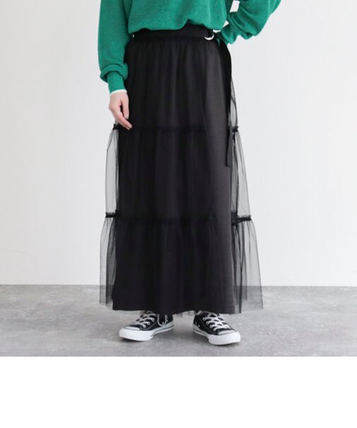 チュールレイヤードスカート
