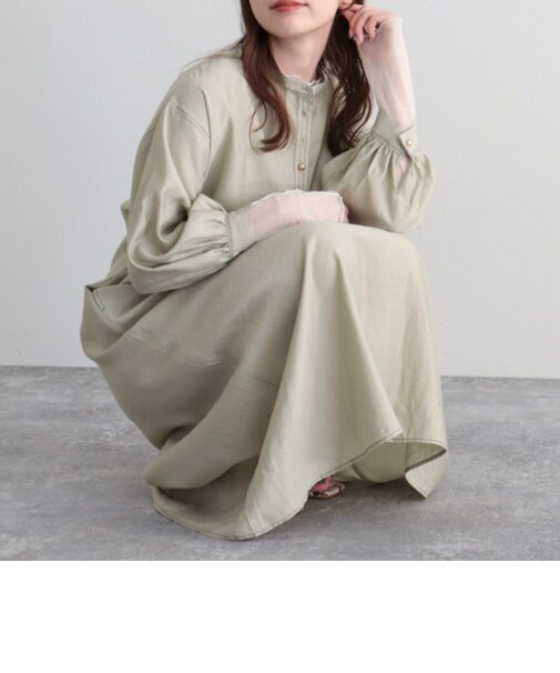 ステッチデザインシャツワンピース