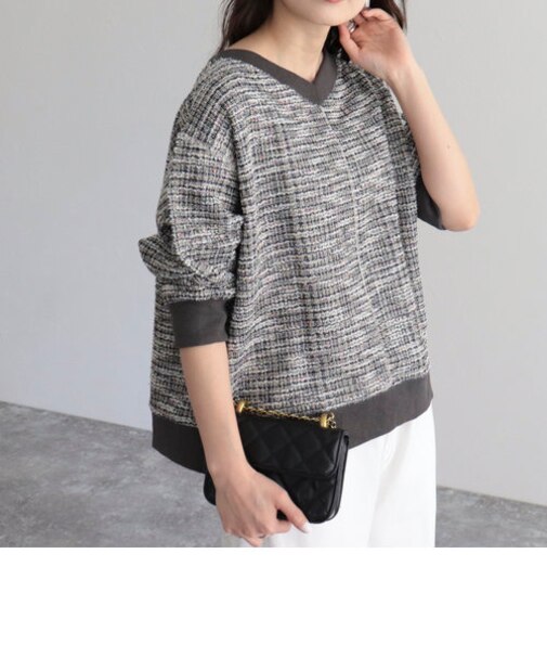 ツィードニットソープルオーバー