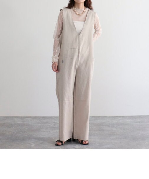 【GEVACO/ゲバコ】綿麻ツイルサロペット