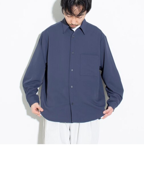 【GLOSTER/グロスター】ドレープシャツ ボリューム袖 オーバーサイズシャツ レギュラーカラー