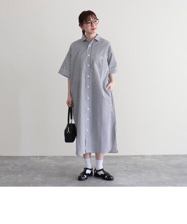 【GEVACO/ゲバコ】タイプライター半袖シャツワンピース