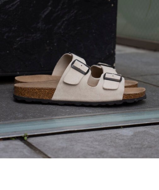 【AUTENTI/オーテンティ】スウェードダブルストラップ コンフォートサンダル スウェードサンダル