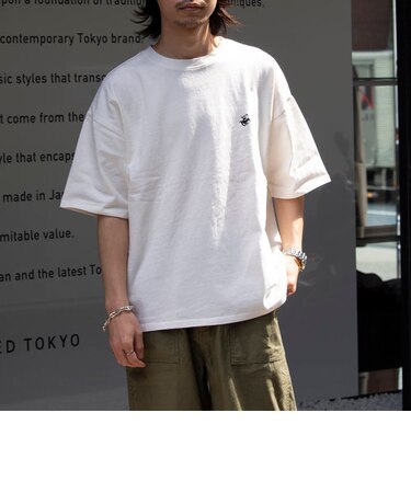 【BEVERLY HILLS POLO CLUB】ワンポイント刺繍 ピグメントダイ 半袖Tシャツ