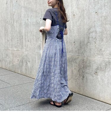 チェック柄キャミワンピース