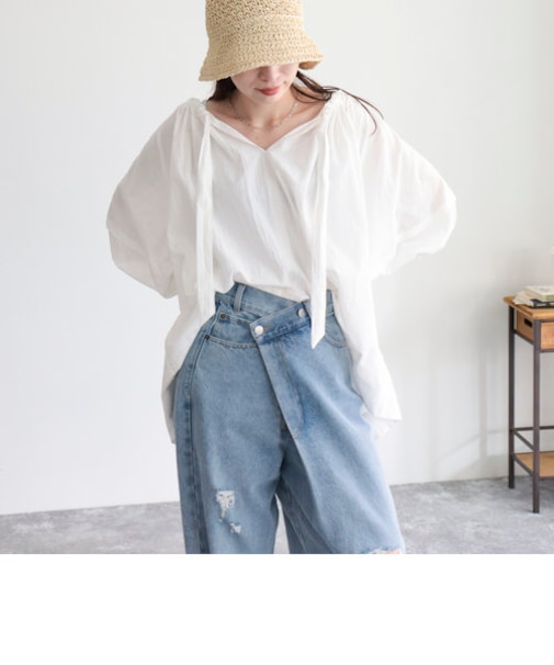 コットンボリュームブラウス