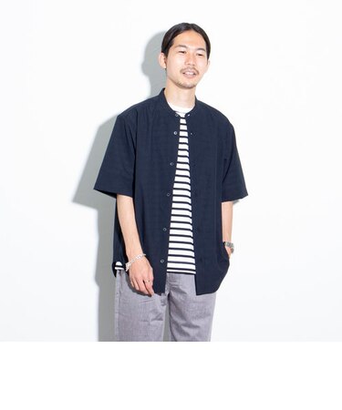 【GLOSTER/グロスター】EVALET バンドカラーシャツ 日本製