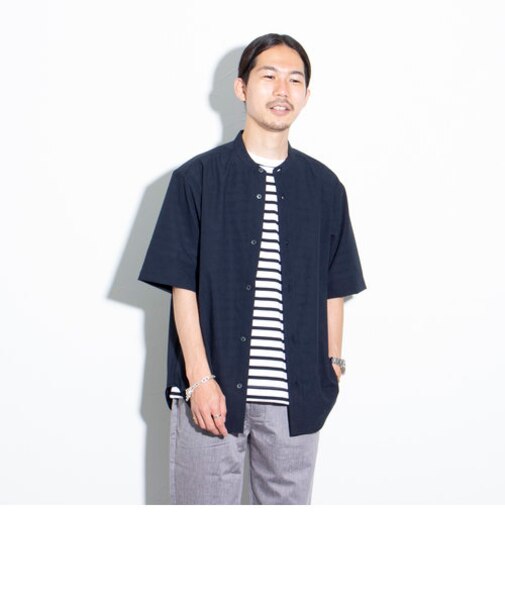 【GLOSTER/グロスター】EVALET バンドカラーシャツ 日本製