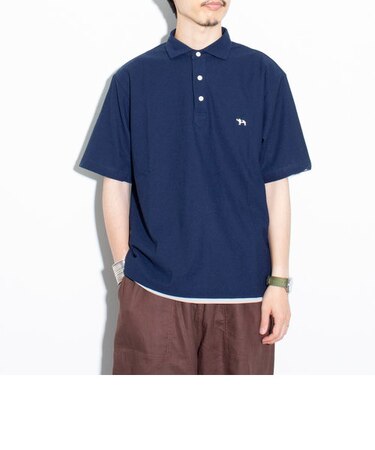 【GLOSTER/グロスター】フレンチブルドッグ刺繍 ワンポイントロゴ ポロシャツ 日本製