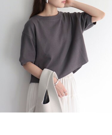 ラッセルクロップド丈半袖プルオーバー