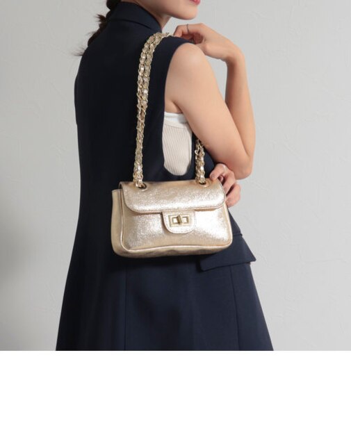 【FROU FROU/フルフル】ロングチェーンハンドルメタルバッグ