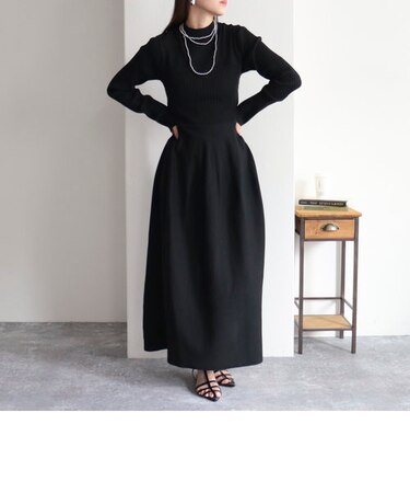 ウエストシェイプニットワンピース