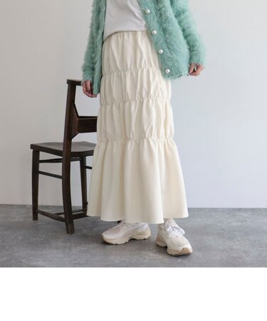 シャーリングロングスカート