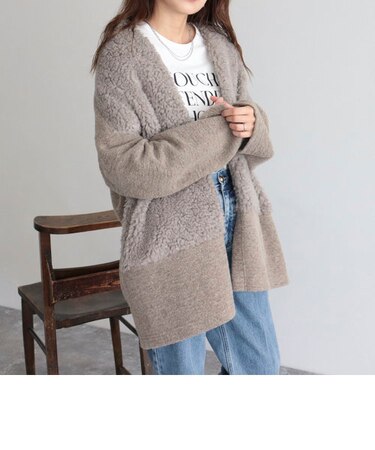 イタリアンエアリー×ボアカーディガンコート