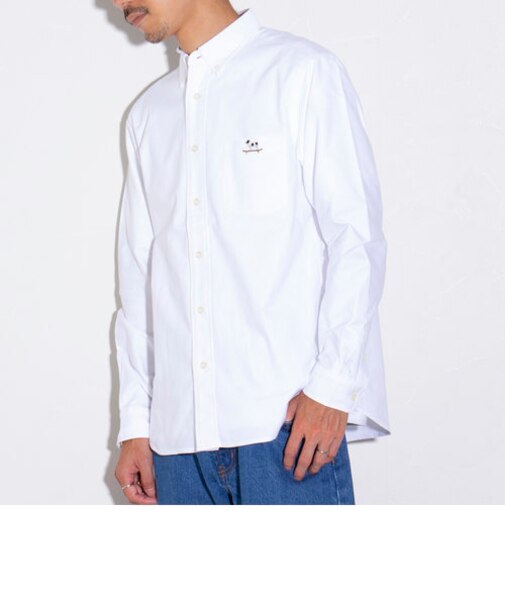 【GLOSTER/グロスター】フレンチブルドッグ刺繍 ボタンダウンシャツ ワンポイント刺繍 