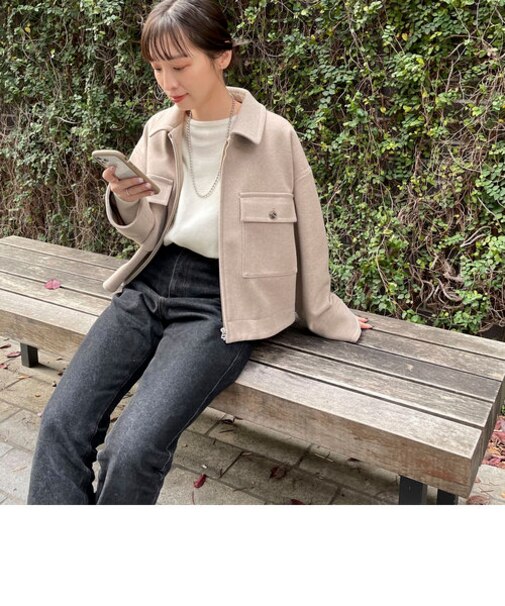 ステンカラーショートブルゾン