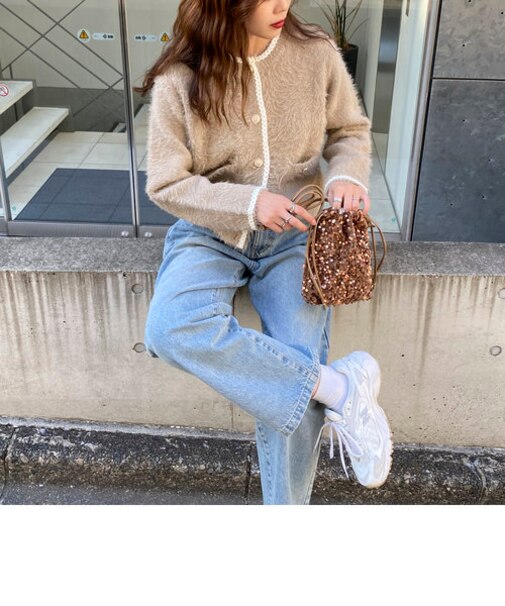 シャギーポケット付ジャケットカーディガン