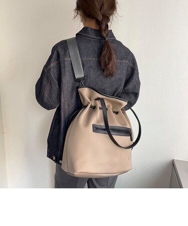 スポンジナイロン巾着トートバッグ