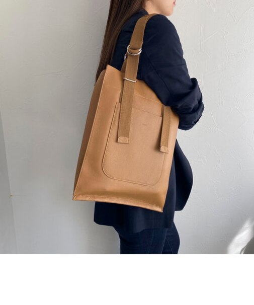 【BEAURE/ビュレ】テープハンドルスクエアトートバッグ