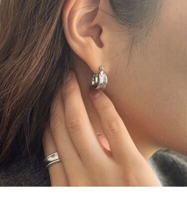 チタンポスト広幅ワンタッチピアス