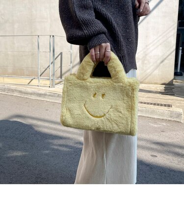 SMILEY刺繍エコファートートショルダーバッグ
