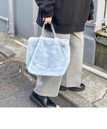 フェイクファータックトートバッグ