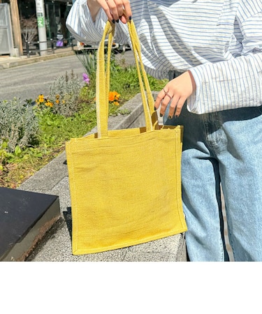 ジュートスクエアトートバッグS