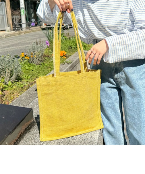 ジュートスクエアトートバッグS