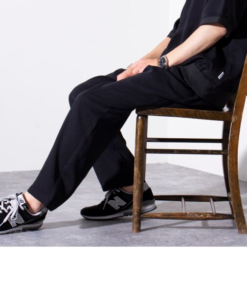 【GLOSTER/グロスター】フクレ2重織 リラックス イージーワイドパンツ