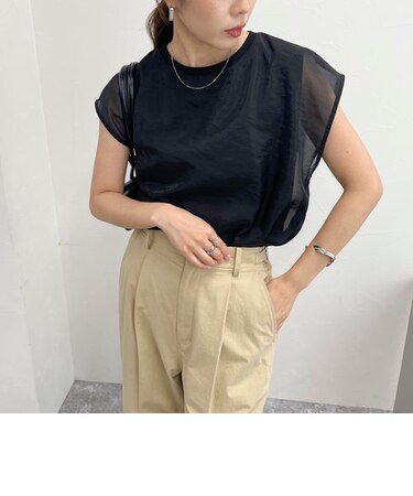 シアーレイヤードノースリーブブラウス