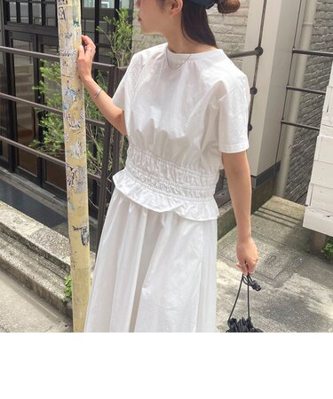 ウエストシャーリングブラウス