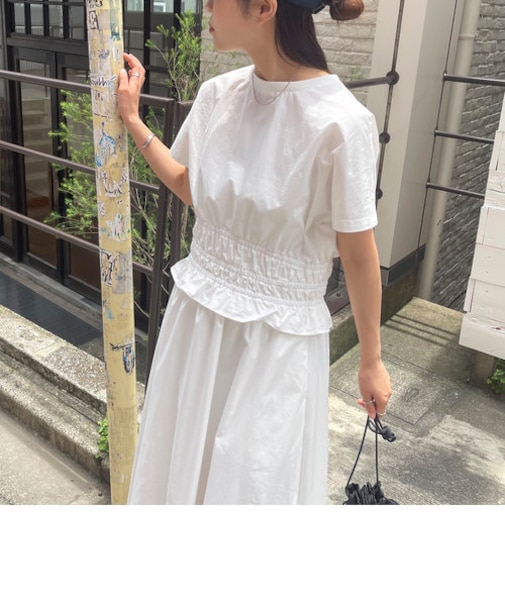 ウエストシャーリングブラウス