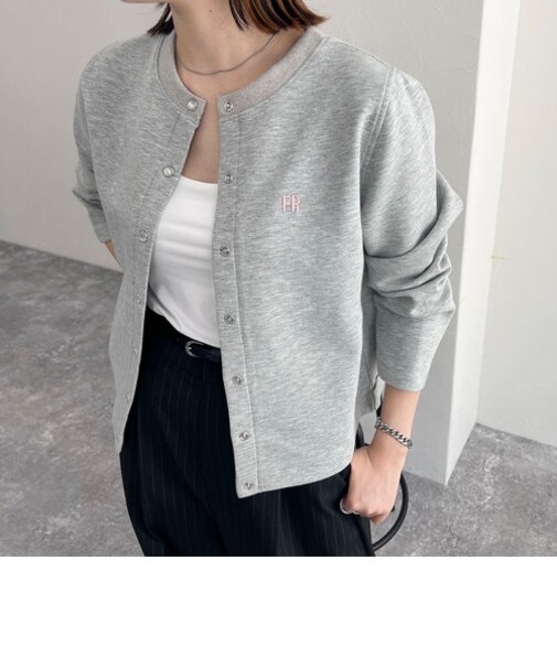 FR刺繍スナップカーディガン