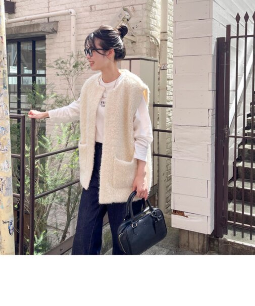 ウール混ニットベスト