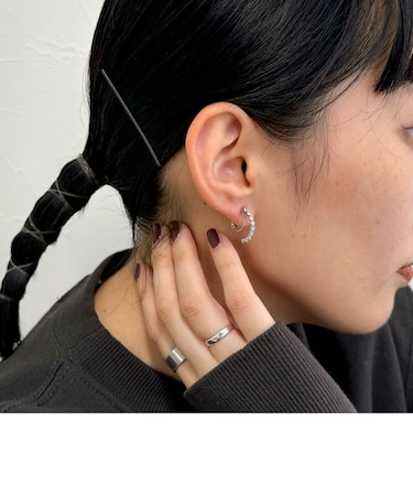 プチジルコニアラインカーブイヤリング