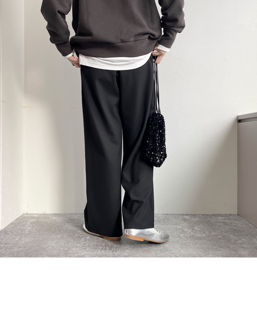 ソフトフランネルセミワイドパンツ