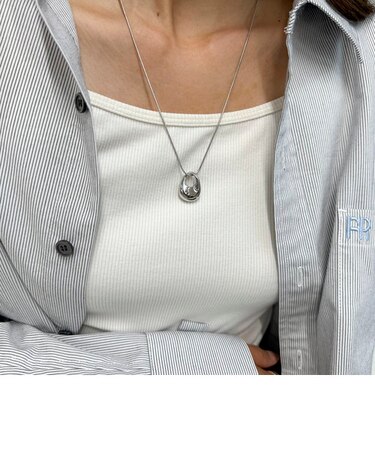 つぶしモチーフトップロングネックレス