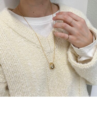 つぶしモチーフトップロングネックレス