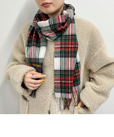 【TWEED MILL/ツイードミル】ウールチェックマフラー30