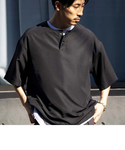 【TAION/タイオン】別注 ミリタリー Ripstop ヘンリーネック 半袖Tシャツ ユニセックス