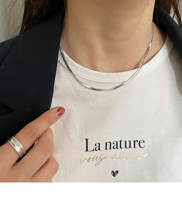 ステンレスフラットチェーンネックレス