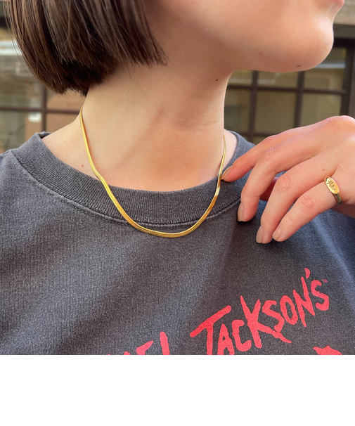 ステンレスフラットチェーンネックレス