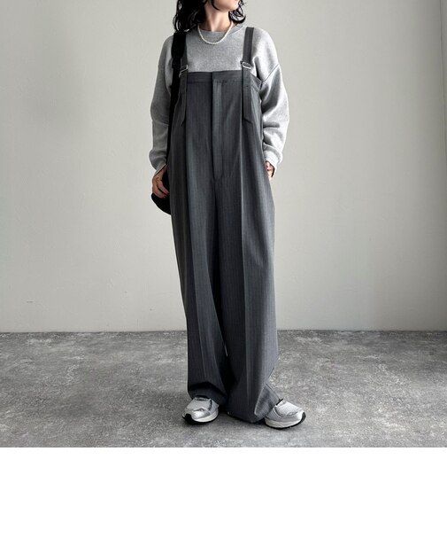 ストライプベアトップサロペット