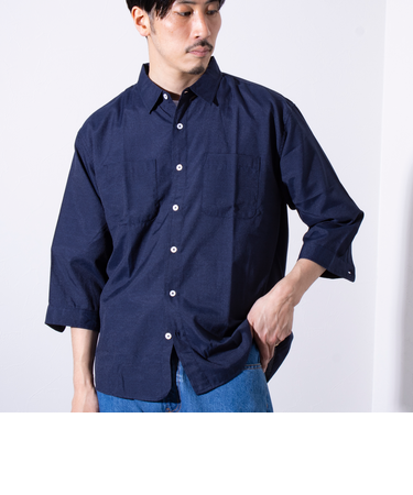 【GLOSTER/グロスター】軽量パナマ素材 7分袖シャツ