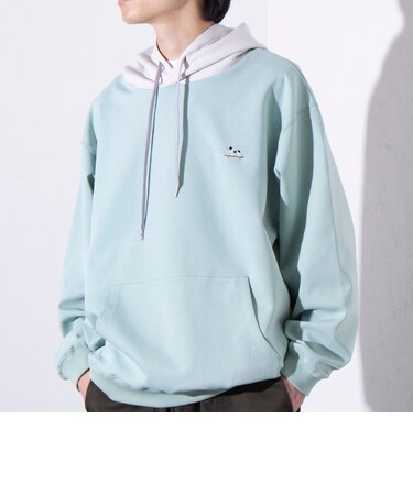 【GLOSTER/グロスター】フレンチブルドッグ刺繍  ダンボールバイカラーパーカー フーディ