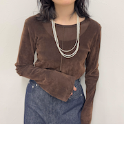 パール3連ロングネックレス