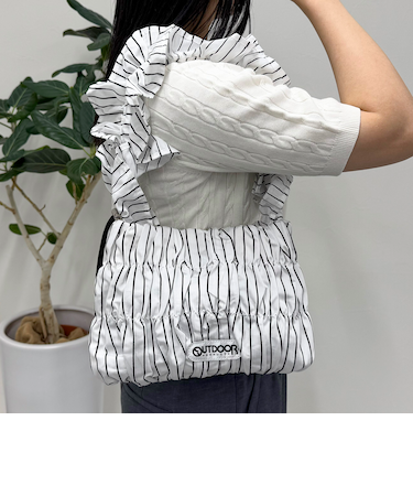 【OUTDOOR PRODUCTS /アウトドアプロダクツ】 ストライプフリルショルダーバッグ