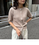 FR刺繍ケーブル柄半袖カーディガン
